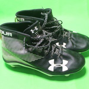 Under Armour Hammer Mens Football Cleats Shoes Black/White 1289761-011 Sz 10